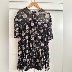 Silk black floral Ulla Johnson dress